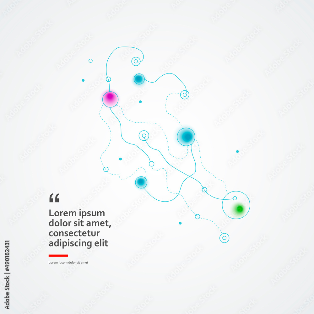 Abstract graphic design withc reative dotted communicate cyan. Vector color connection background. Smooth wavy lines illustration structure Abstract graphic design withc reative dotted communicate cyan. Vector color connection background. Smooth wavy lines illustration structure