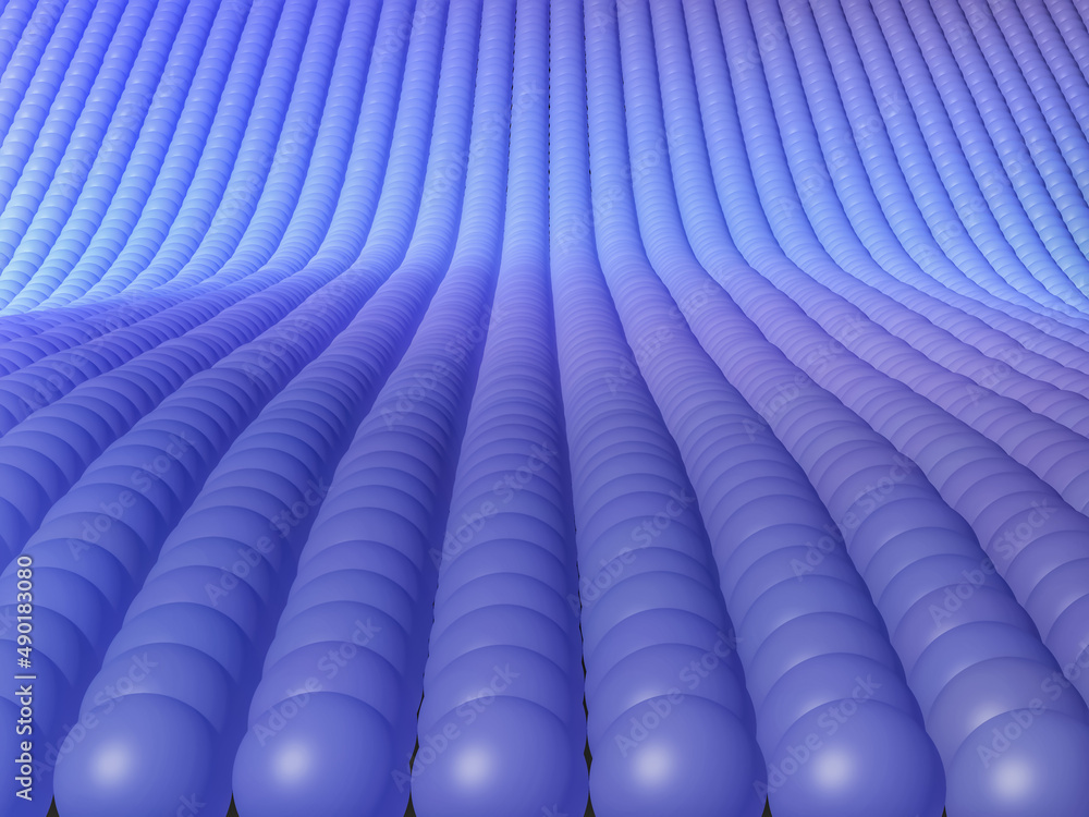Obraz premium 3d blue balls in a pattern showing depth
