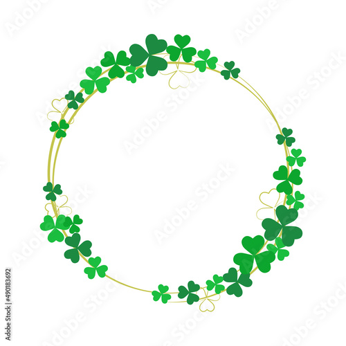 St. Patrick's Day wreath decorations with clovers. Shamrock chapel. Vector illustration photo