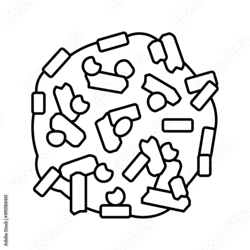 wood pellets line icon vector illustration