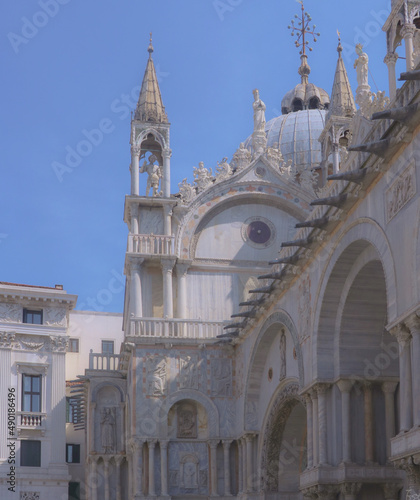 Beautiful view of the St. Mark's Basilica on a sunny day photo