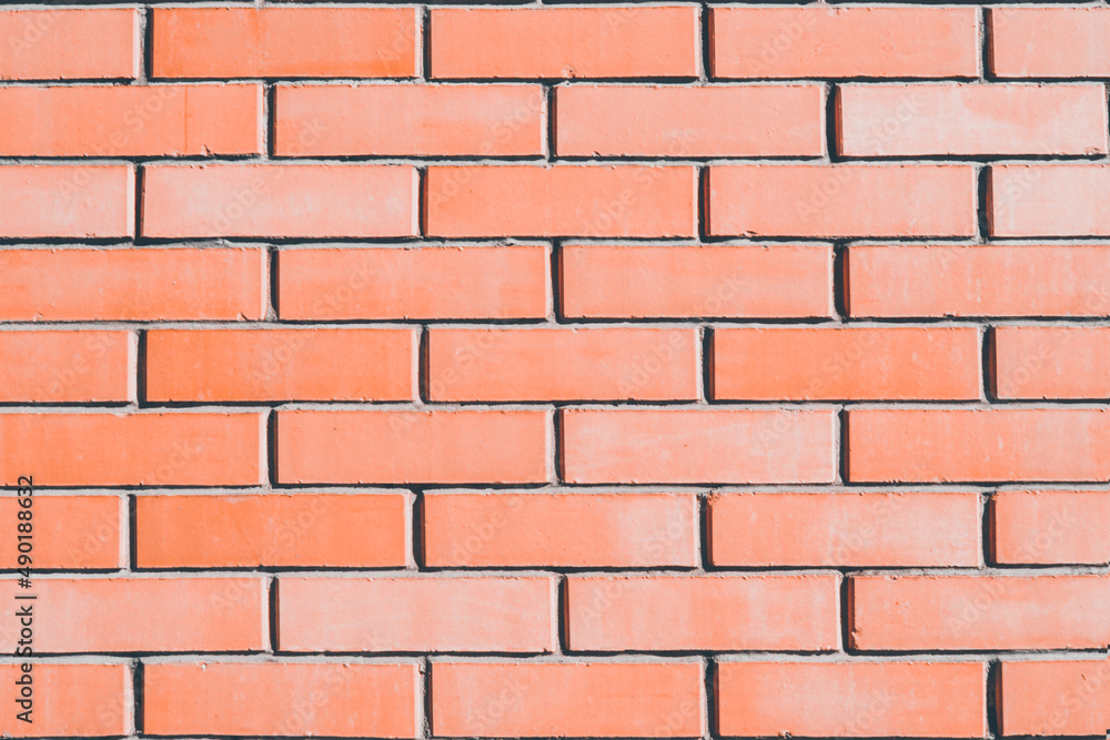 Obraz premium red brick wall closeup, detailed image of a brick wall