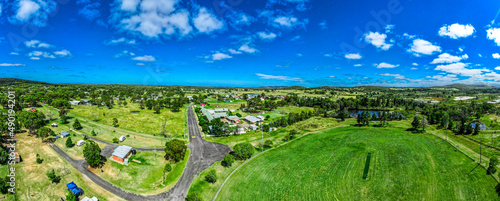 Beautiful panoramic view of the rural landscape of Emmaville town, NSW, Australia photo