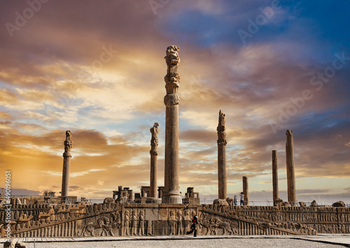 Fotografia At the ancient remnants of the historic city of Persepolis in Iran