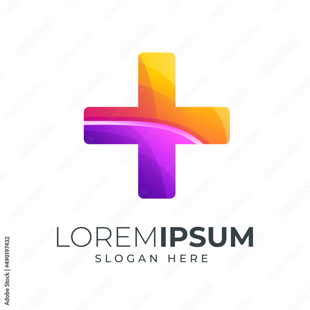 Obraz premium plus design gradient color combination purple and orange can be use for icon, logo, or landing page illustration