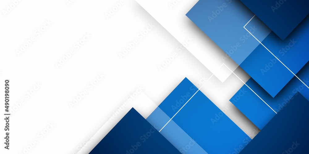 Illustration of a Bright blue geometric modern square design template