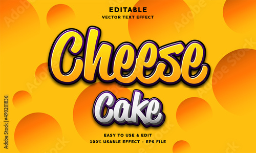 cheese cake editable text effect with modern and simple style, usable for logo or campaign title