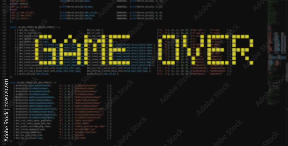 Fototapeta premium game over text in computer video game online illustration