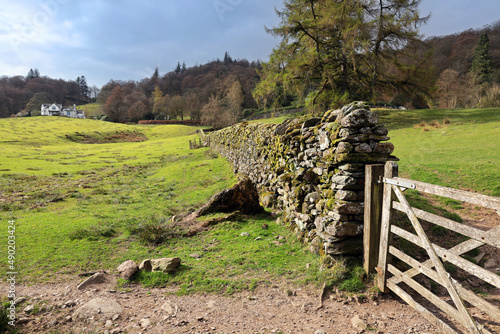 Beautiful shot of the view on a walk from Grassmere to Ambleside in the Lake District photo