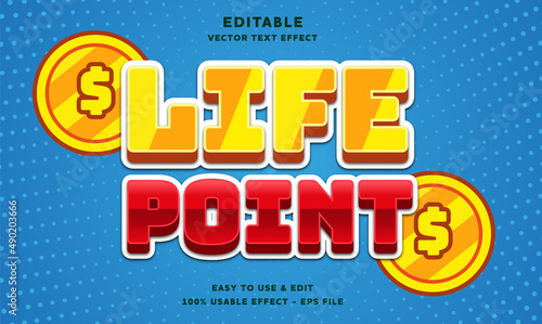 life point editable text effect with modern and simple style, usable for logo or campaign title