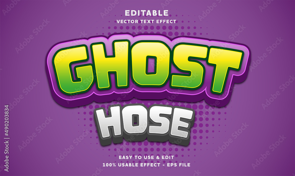 ghost house editable text effect with modern and simple style, usable for logo or campaign title