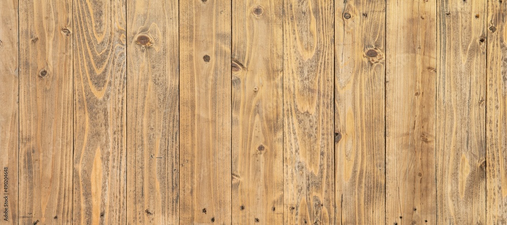 Fototapeta premium Real wood texture background, top view wooden plank panel