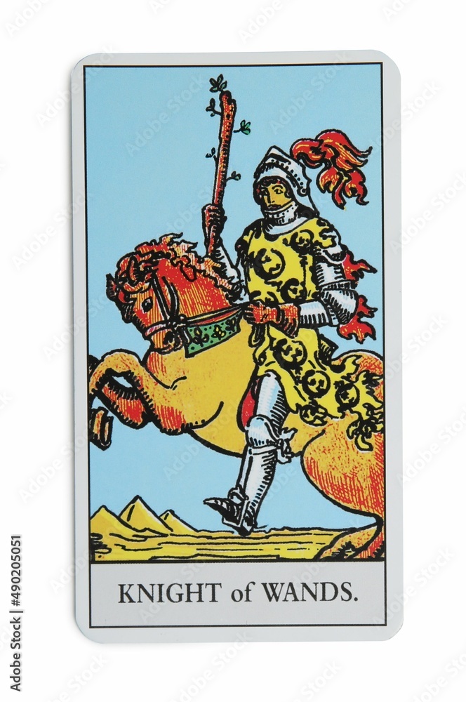 Knight of Wands isolated on white. Tarot card Knight of Wands isolated on white. Tarot card