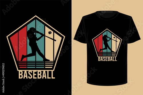Canvas Print T shirt baseball retro vintage vector illustration