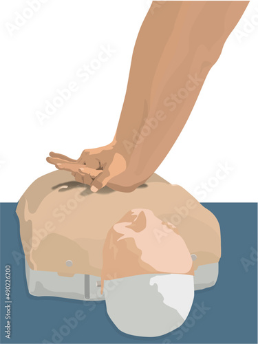 Cardio Pulmonary Resuscitation on illustration graphic vector