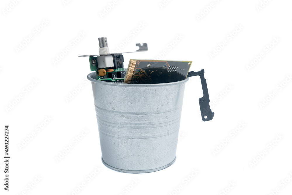 Garbage bin with discarded stuff