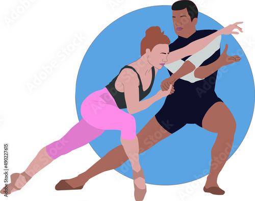 Couple Ballet Vector Illustration © Socozora