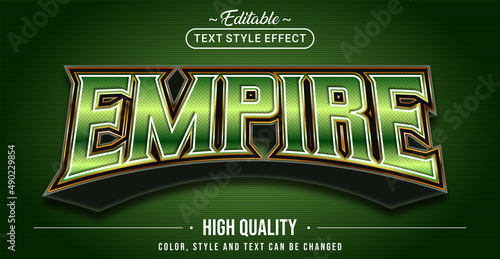 Editable text style effect - Green Empire text style theme.