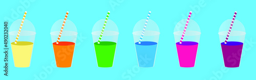 Vector illustration of colorful smoothies of various flavors