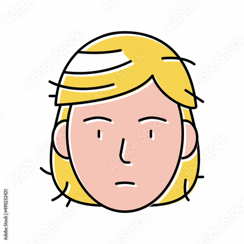 hair damage disease color icon vector illustration