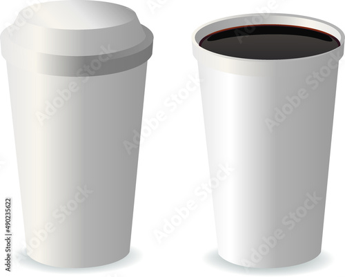 Vector of paper cups on a white background