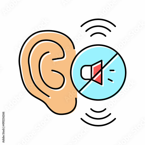 hearing loss color icon vector illustration