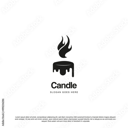 Melted candle logo template vector illustration
