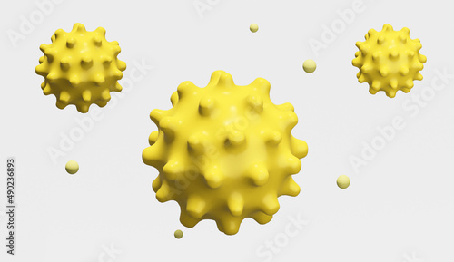 3D　3DCG　花粉　イメージ　スギ　花粉症　アイコン　立体　背景　コピースペース　イラスト