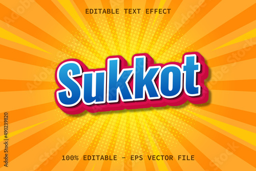 Sukkot With Cartoon Style Editable Text Effect