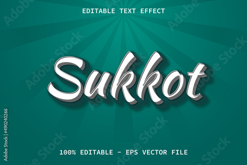 Sukkot With Cartoon Style Editable Text Effect