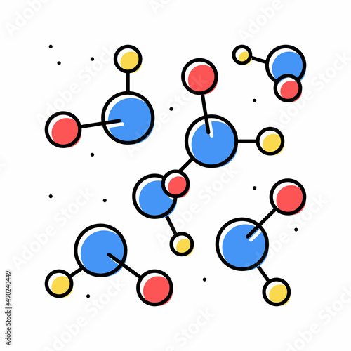 chemical molecule color icon vector isolated illustration