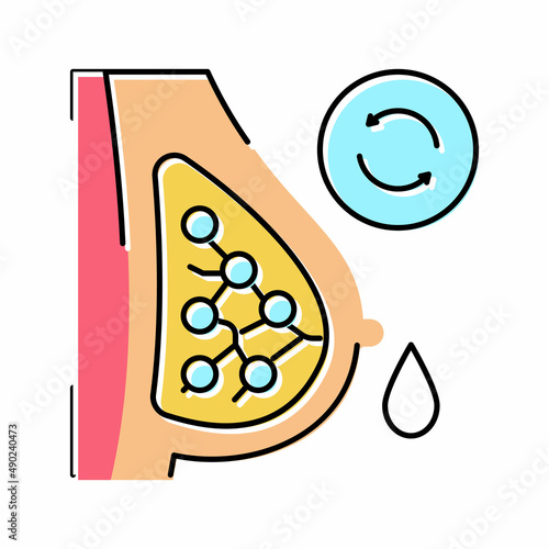 appearance of milk in breast color icon vector illustration
