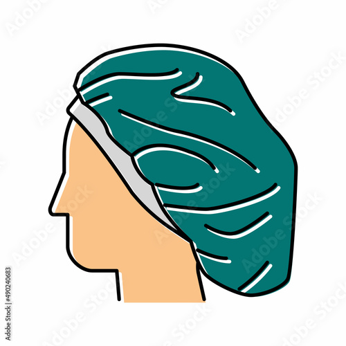 bonnet for sleeping silk color icon vector illustration