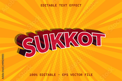 Sukkot With Comic Style Editable Text Effect