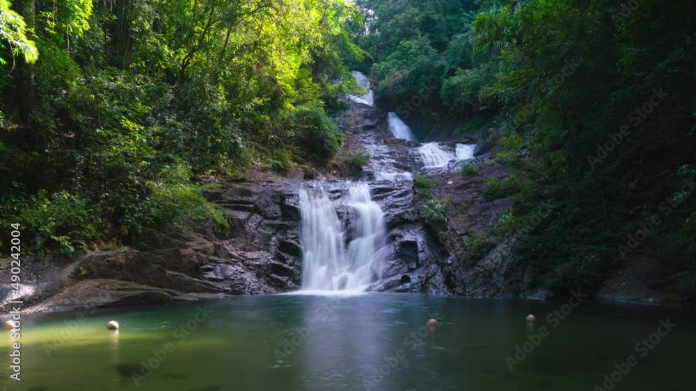 Time-lapse Video water fall landscape in rain forest. Time-lapse Video water fall landscape in rain forest.