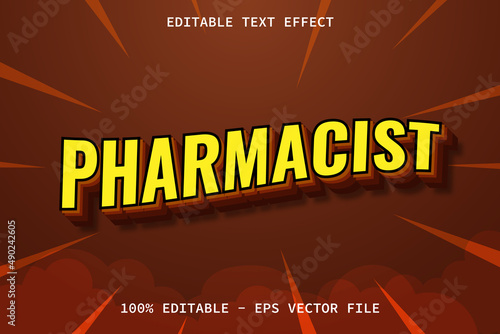 Pharmacist With Modern Style Editable Text Effect