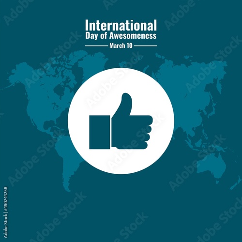 Vector Icon Thumb up, International Day of Awesomeness Design Concept, suitable for social media post templates, posters, greeting cards, banners, backgrounds, brochures. Vector Illustration