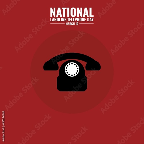 Telephone Icon Vector, National Landline Telephone Day, perfect for social media post templates, posters, greeting cards, banners, backgrounds, brochures. Vector Illustration