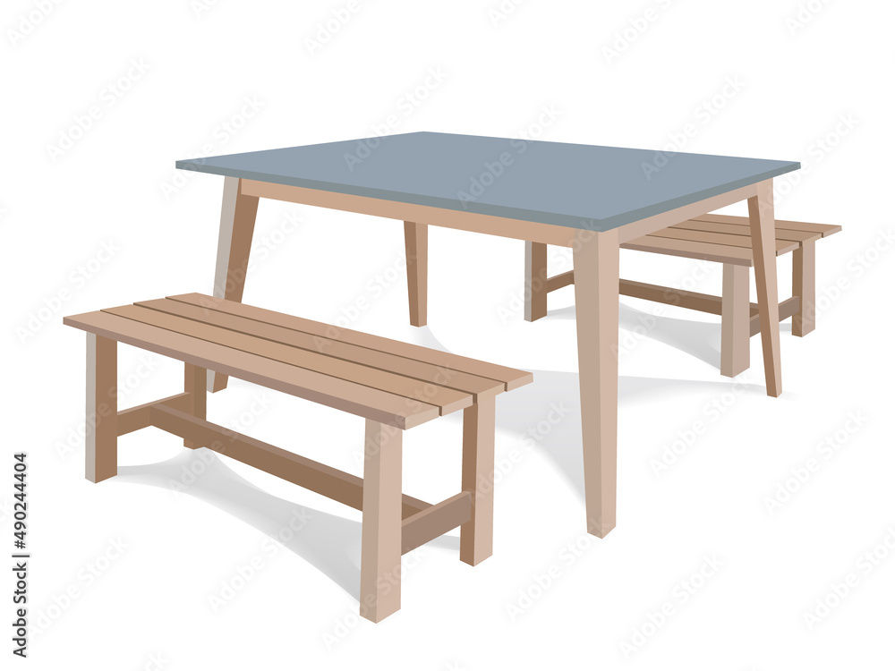 Wooden Table Set on illustration graphic vector Wooden Table Set on illustration graphic vector