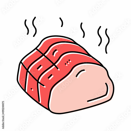 smoked meat color icon vector illustration