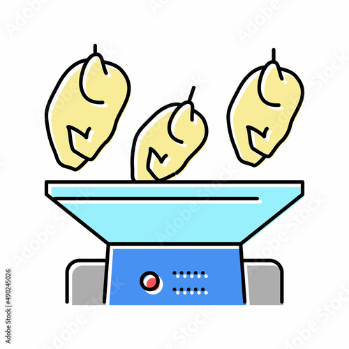 mincing machine chicken meat factory color icon vector illustration