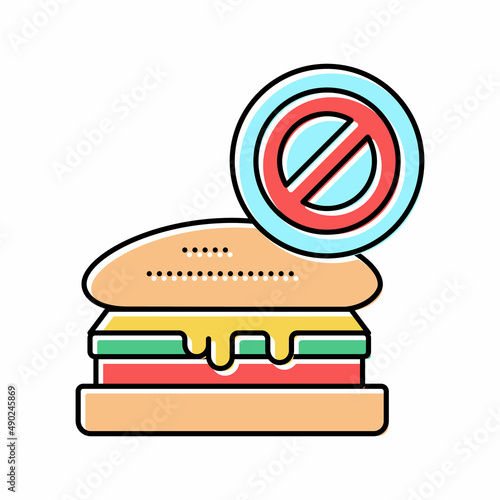 fat free diabetes diet color icon vector illustration