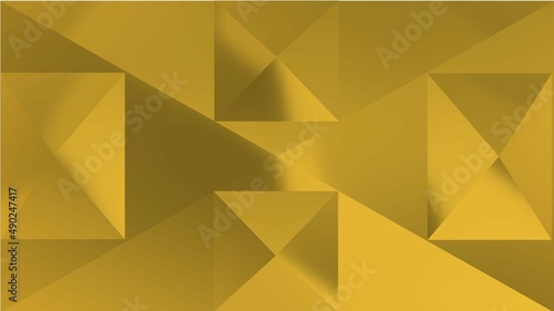 Beautiful abstract pyramid golden triangle 3d illustration background texture