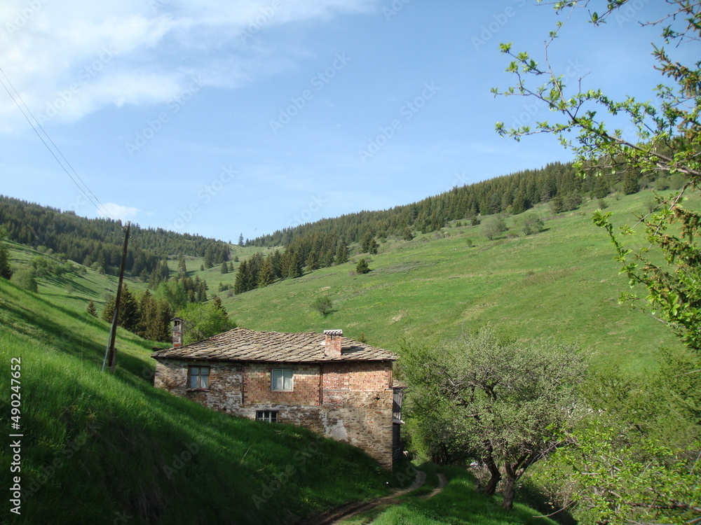 Landscape in mountain and some very old houses 