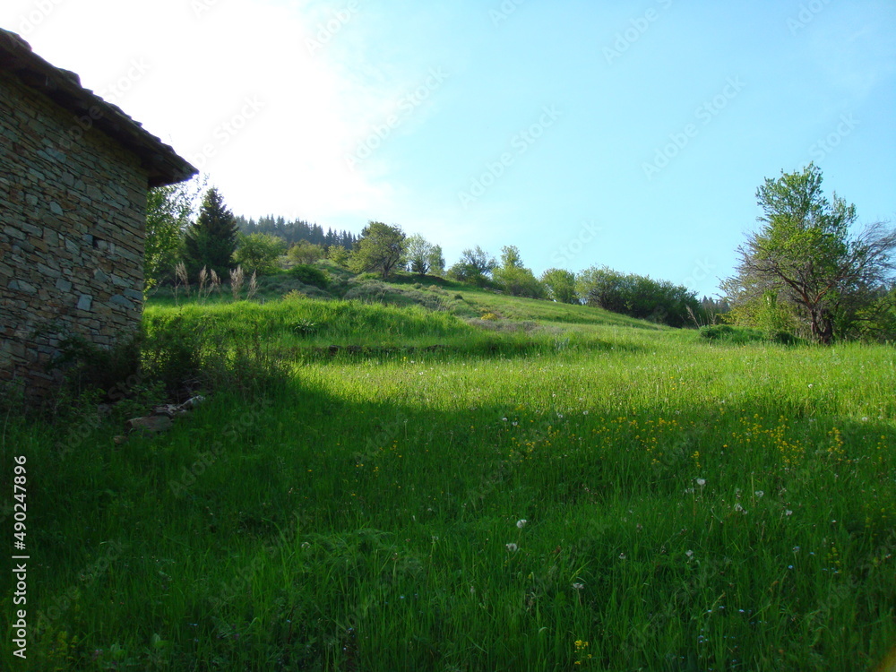 Landscape in mountain and some very old houses Landscape in mountain and some very old houses