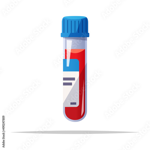 Blood test sample tube vector isolated illustration