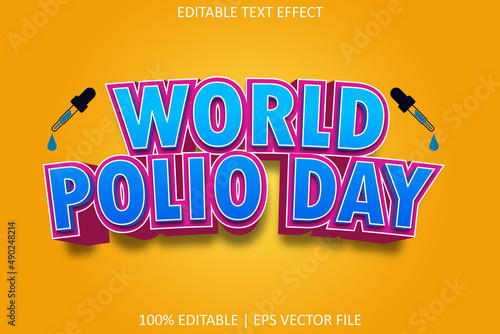 World Polio Day With Modern Style Editable Text Effect