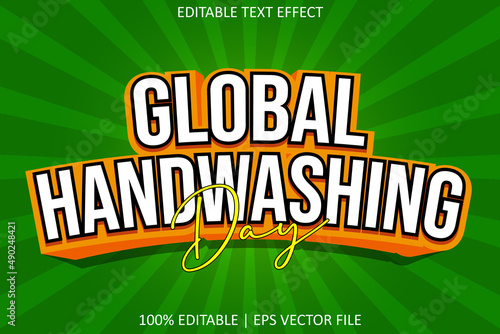 Global Hand Washing Day With Modern Style Editable Text Effect