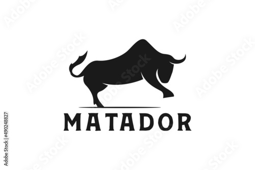 Jumping Buffalo Bull Bison logo design inspiration