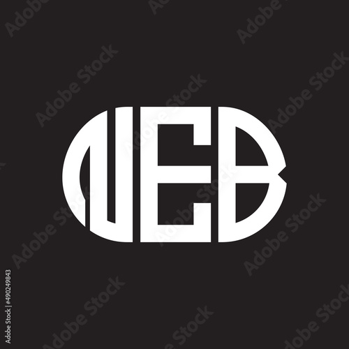 NEB letter logo design on black background. NEB creative initials letter logo concept. NEB letter design.